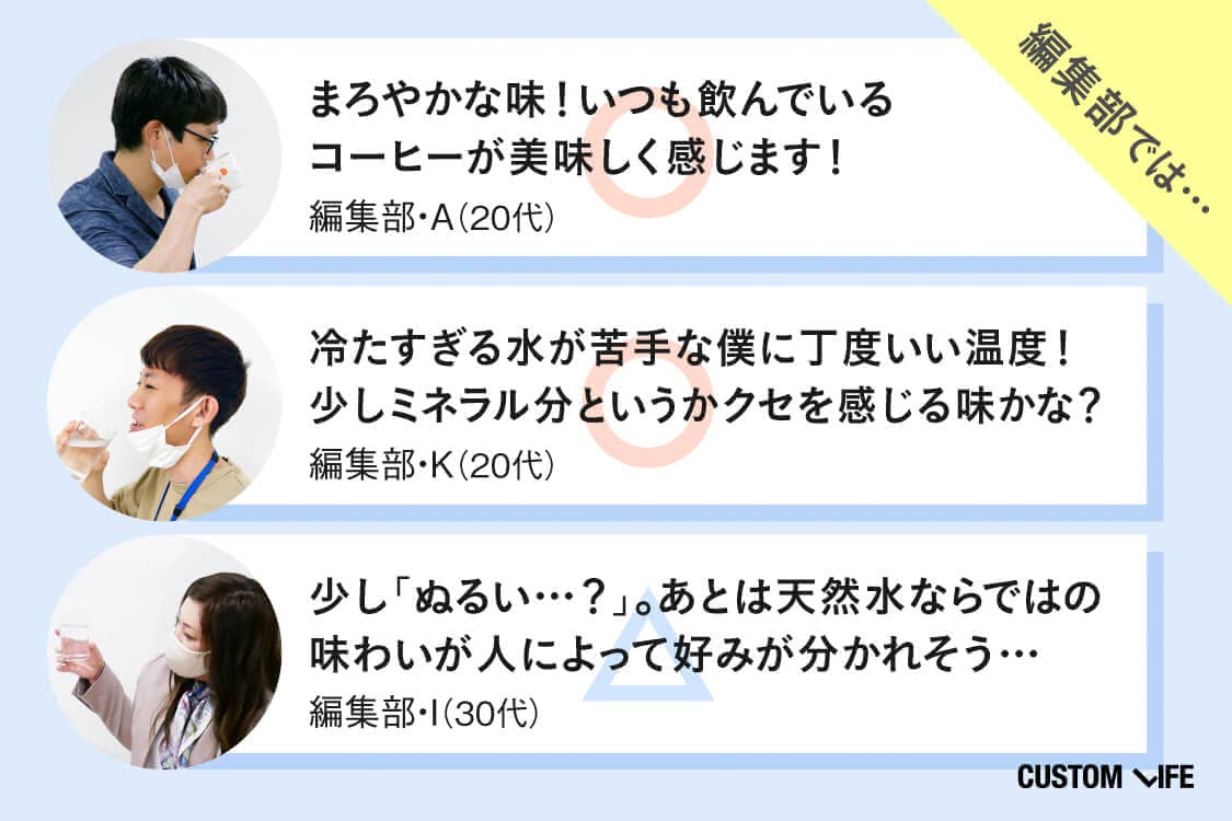 水の美味しさを編集部がレビュー