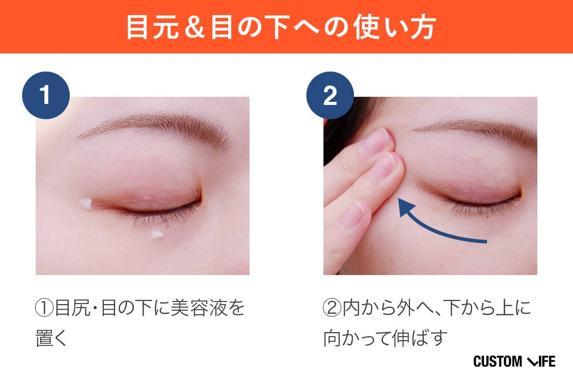 リンクルショットメディカルセラムNの目元＆目の下への使い方