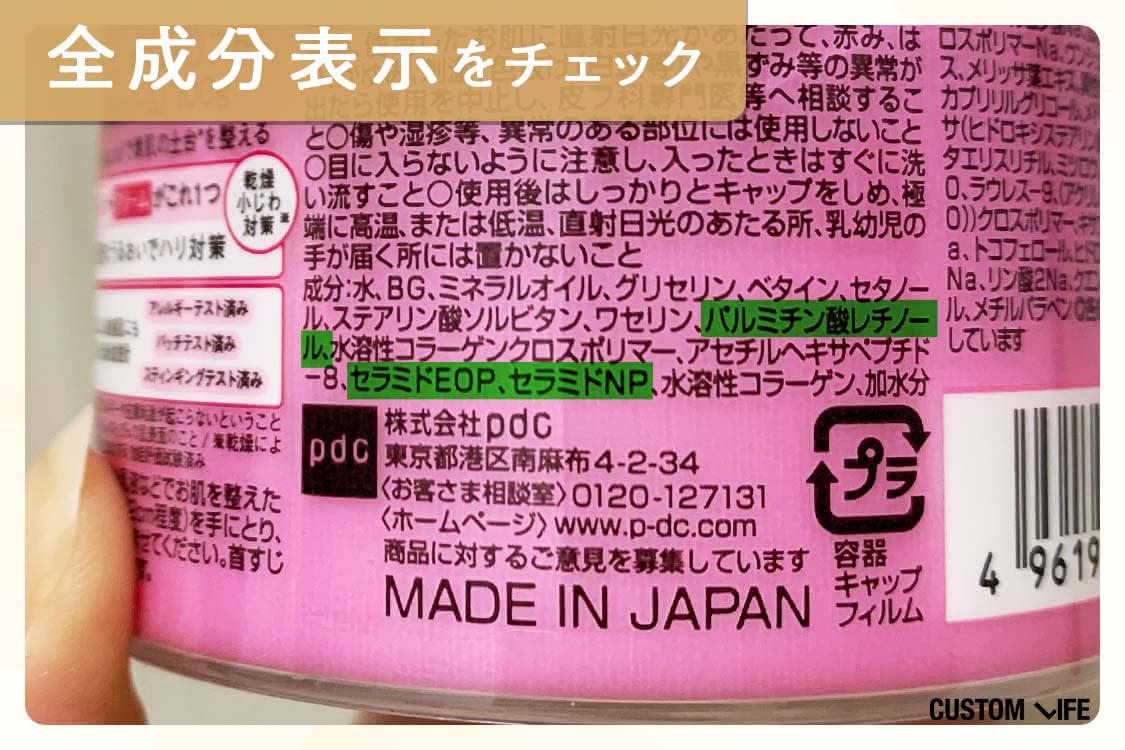 全成分表示で目の下のたるみによい成分をチェック！