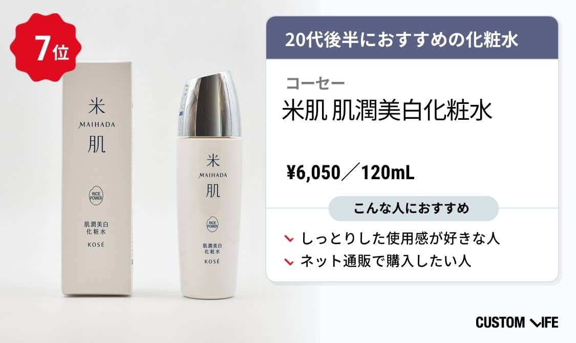 20代 化粧水 ランキング 米肌 肌潤美白化粧水