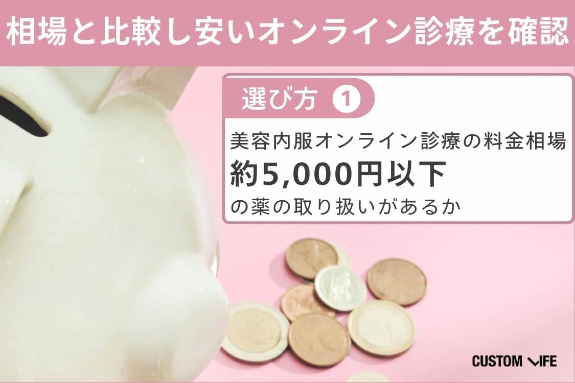 美容内服,オンラインの選び方①相場の5,000円以下がおすすめ