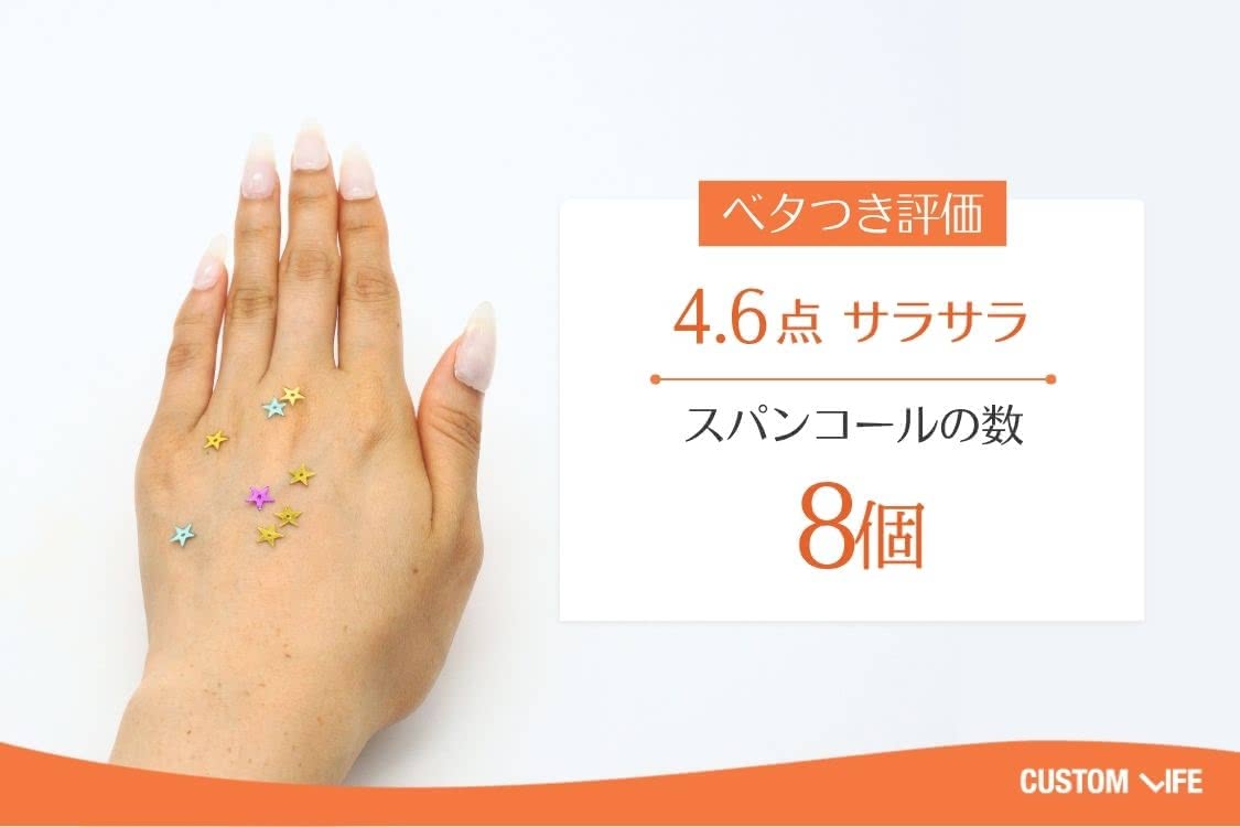 スパンコールの数8個