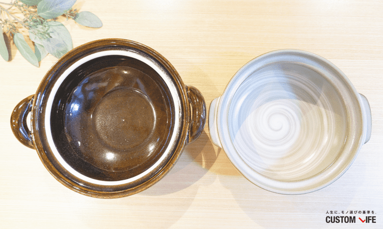 大きさの違う土鍋の写真